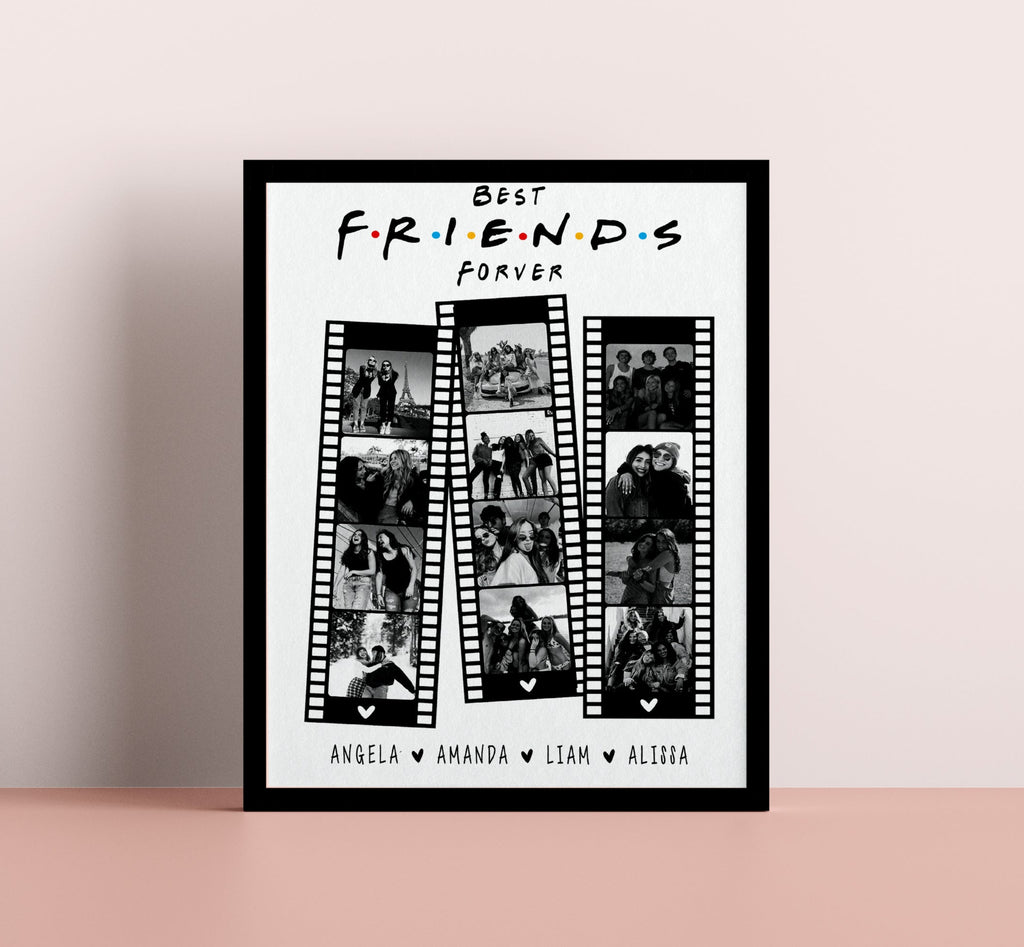 Best Friend Gifts, Best Friends Photo Collage, Personalized Best Friend Keepsake, Bestie Gift, Friendship Print