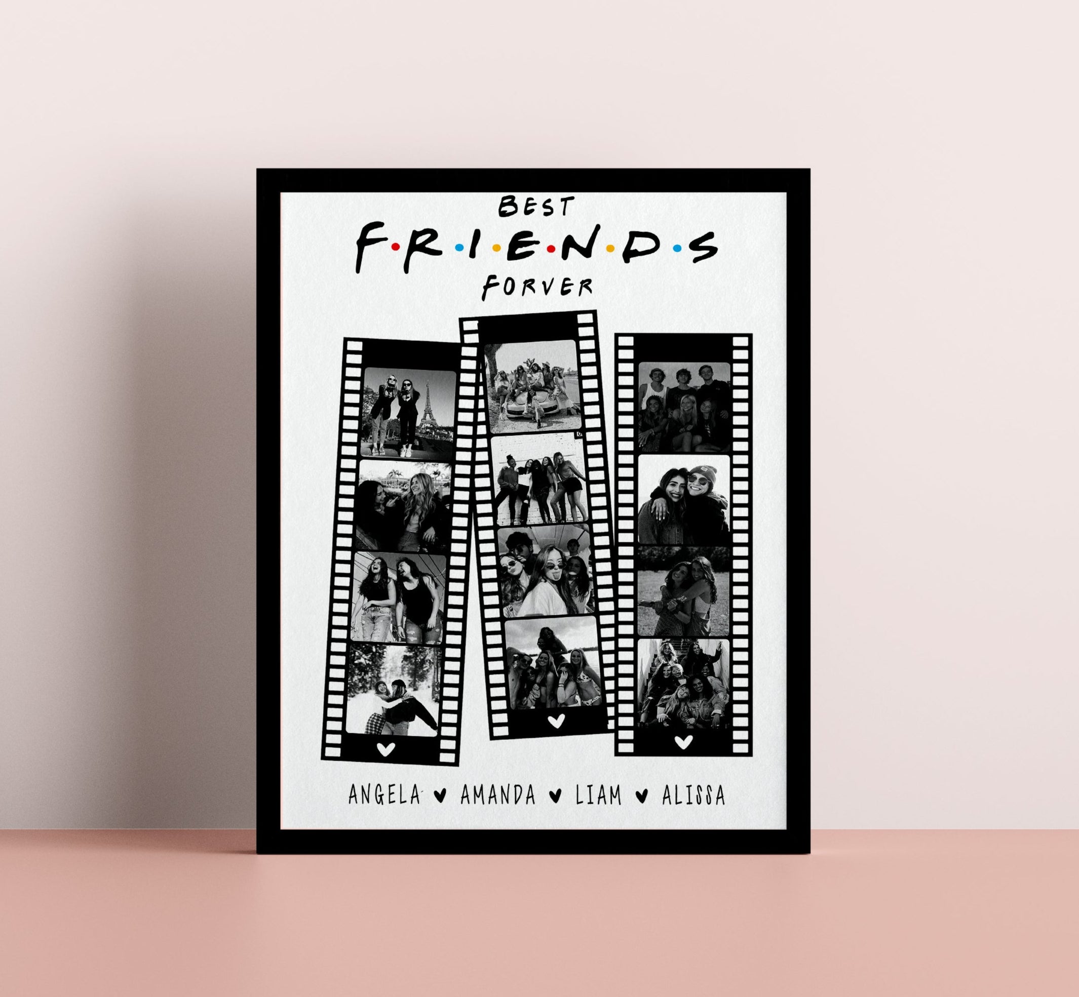 Best Friend Gifts, Best Friends Photo Collage, Personalized Best Friend Keepsake, Bestie Gift, Friendship Print