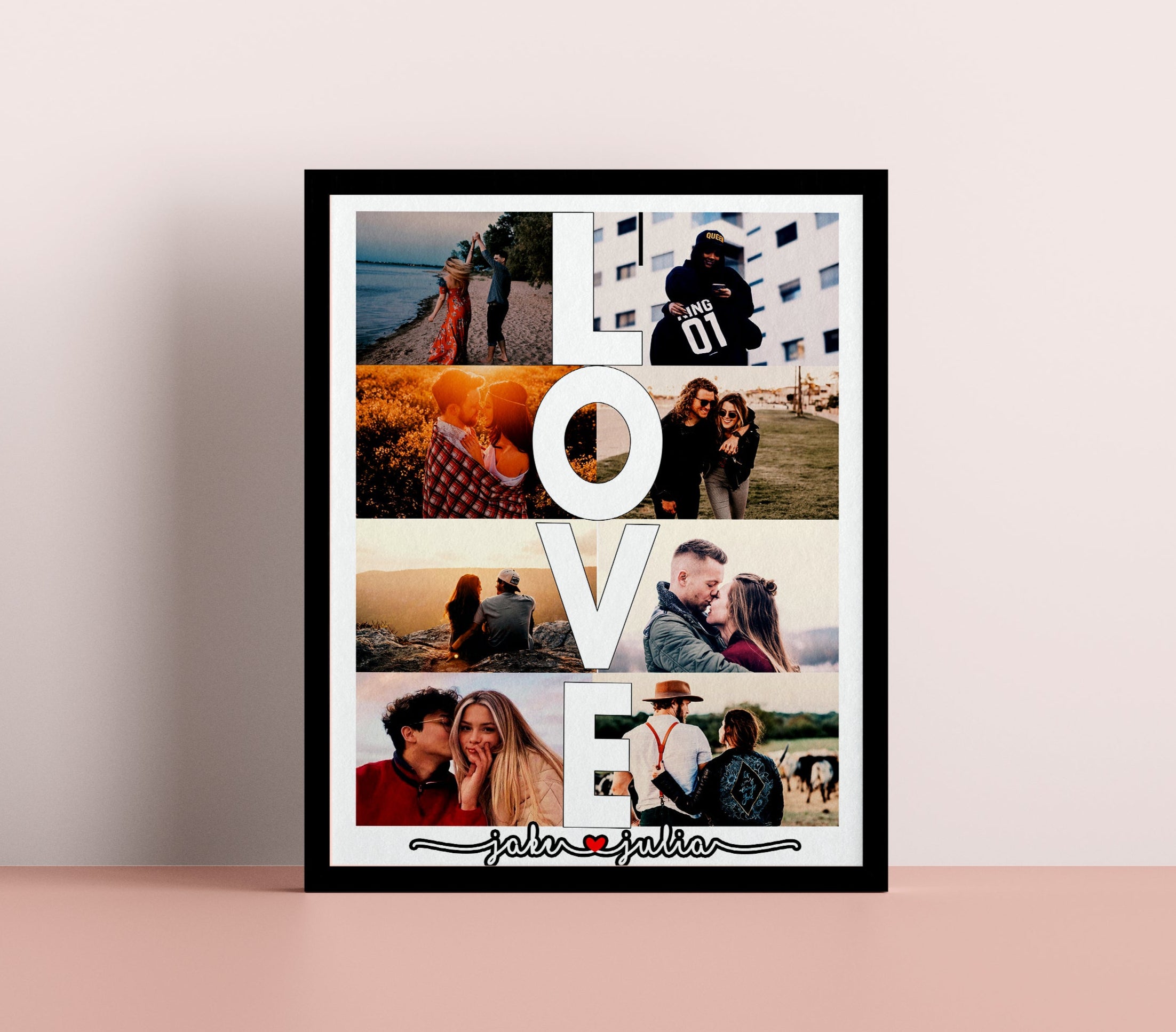 Personalized Love Photo Collage, Love Photo Gift for Boyfriend, Wedding Gift for Husband, Anniversary Gift