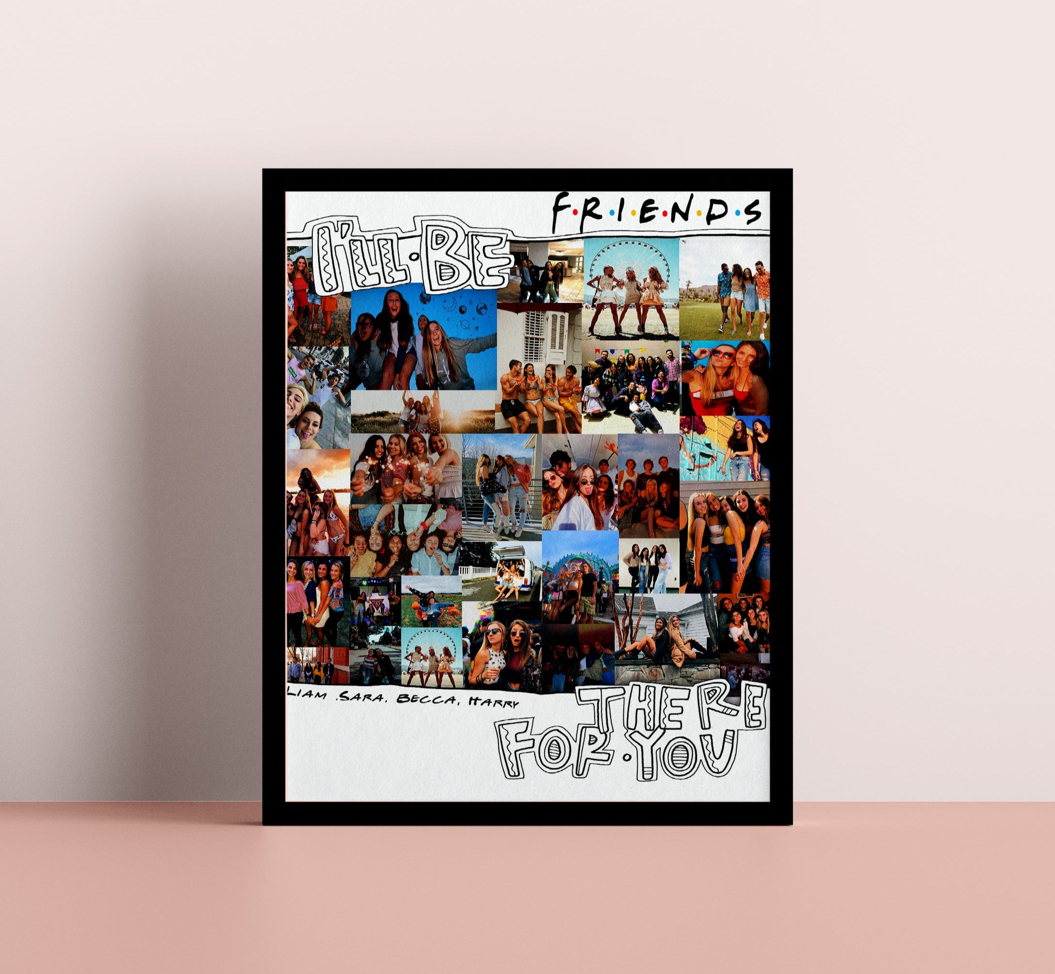 Best friend photo collage, personalized bff photo collage, best friend photo gift, bestie custom