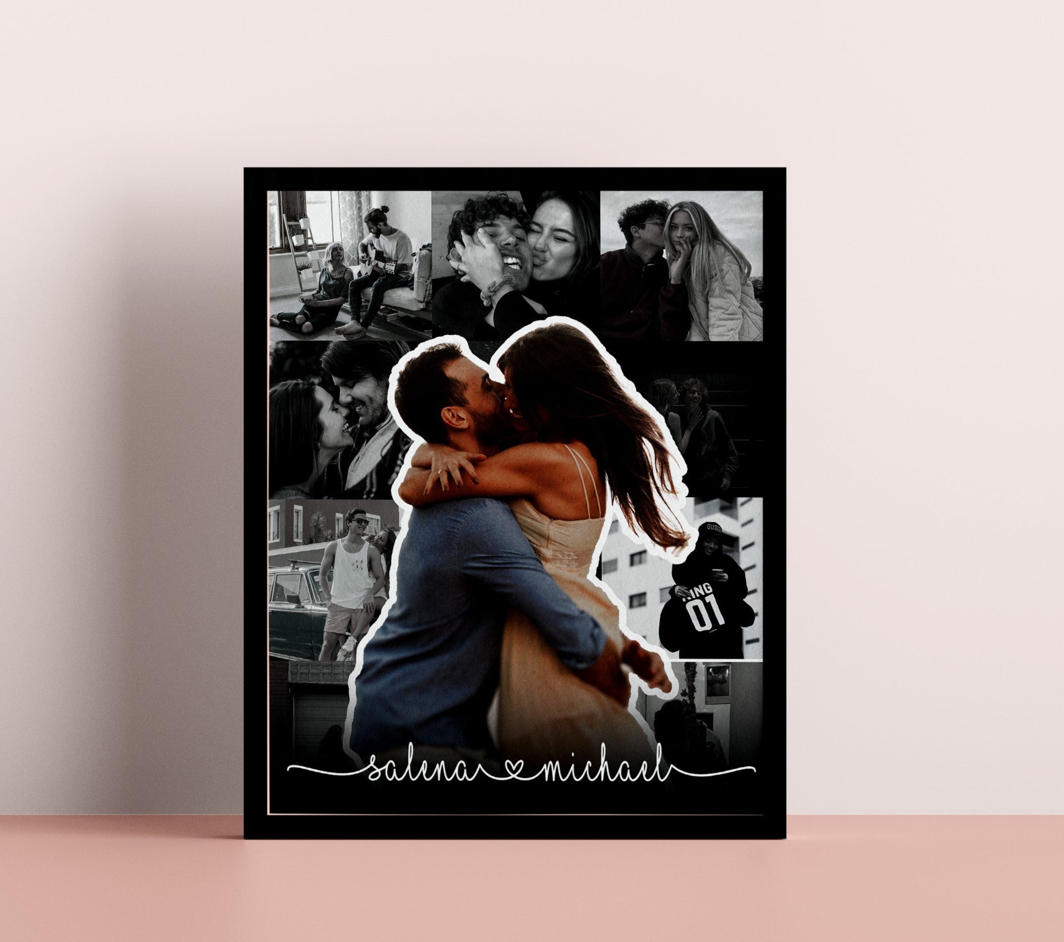 First Valentine's Day Gift, Custom Personalized photo collage for Anniversary