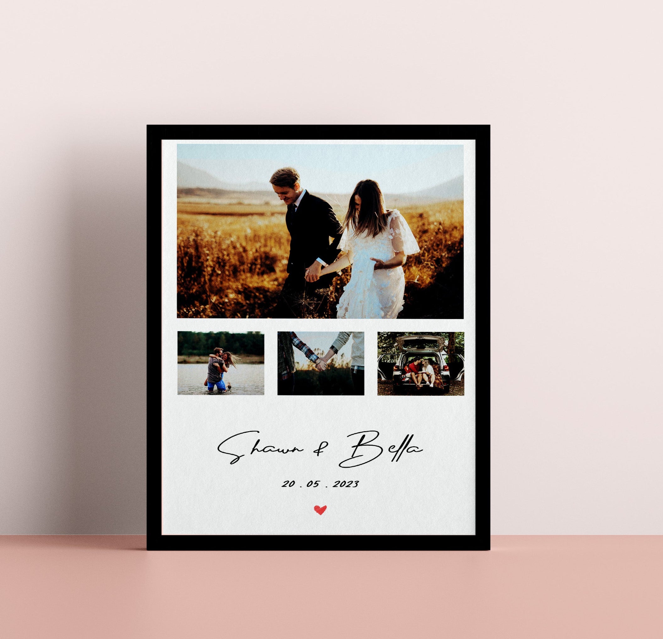 1 year anniversary gift for boyfriend custom photo collage monthly memories calendar