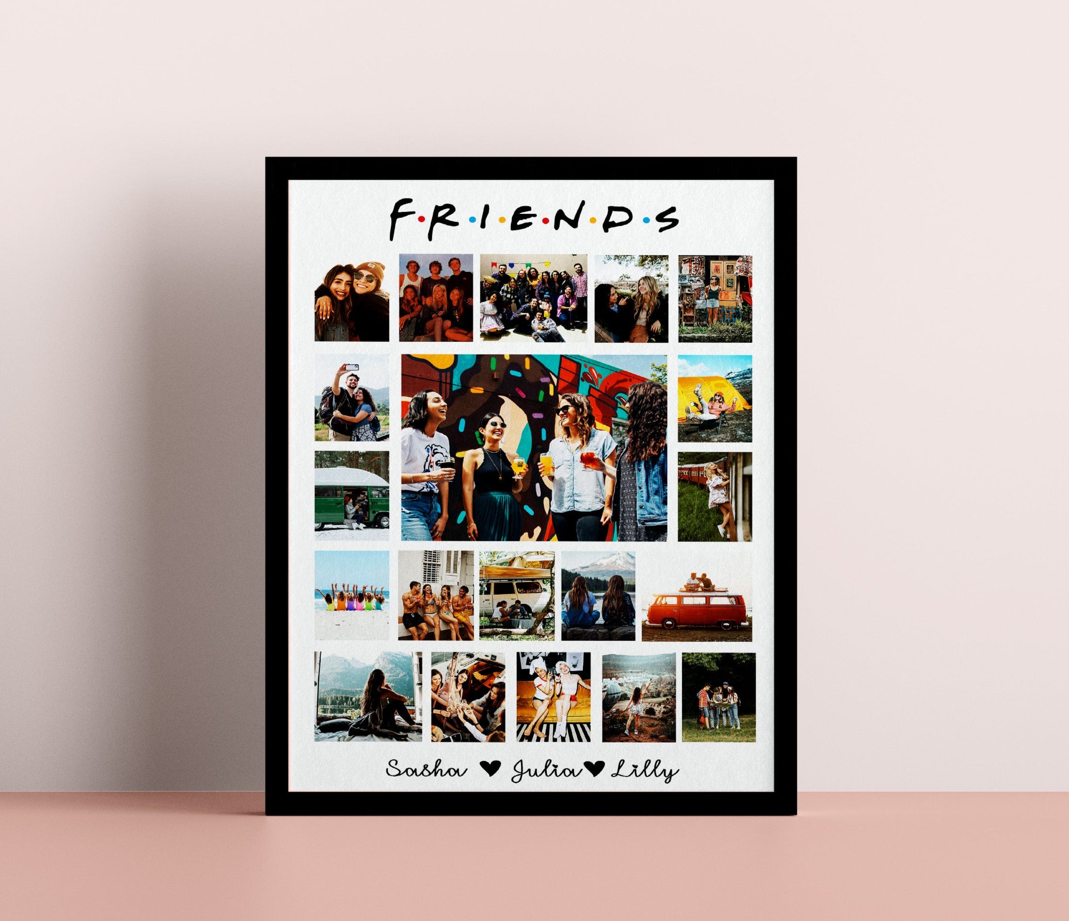 Best Friend Gifts, Best Friends Photo Collage, Travel Memories , Wanderlust Gift