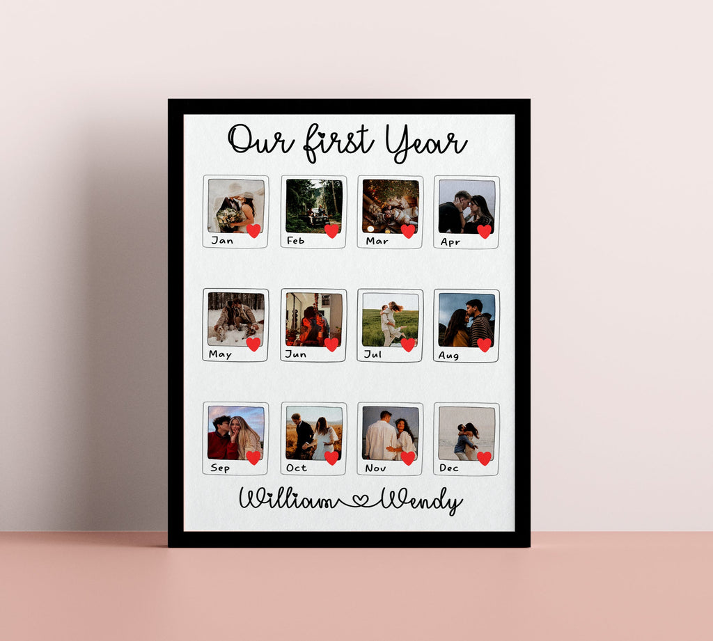 Personalized Anniversary Gift for Couple, Polaroid photo collage gift for couple,  Wedding Anniversary gift for couple