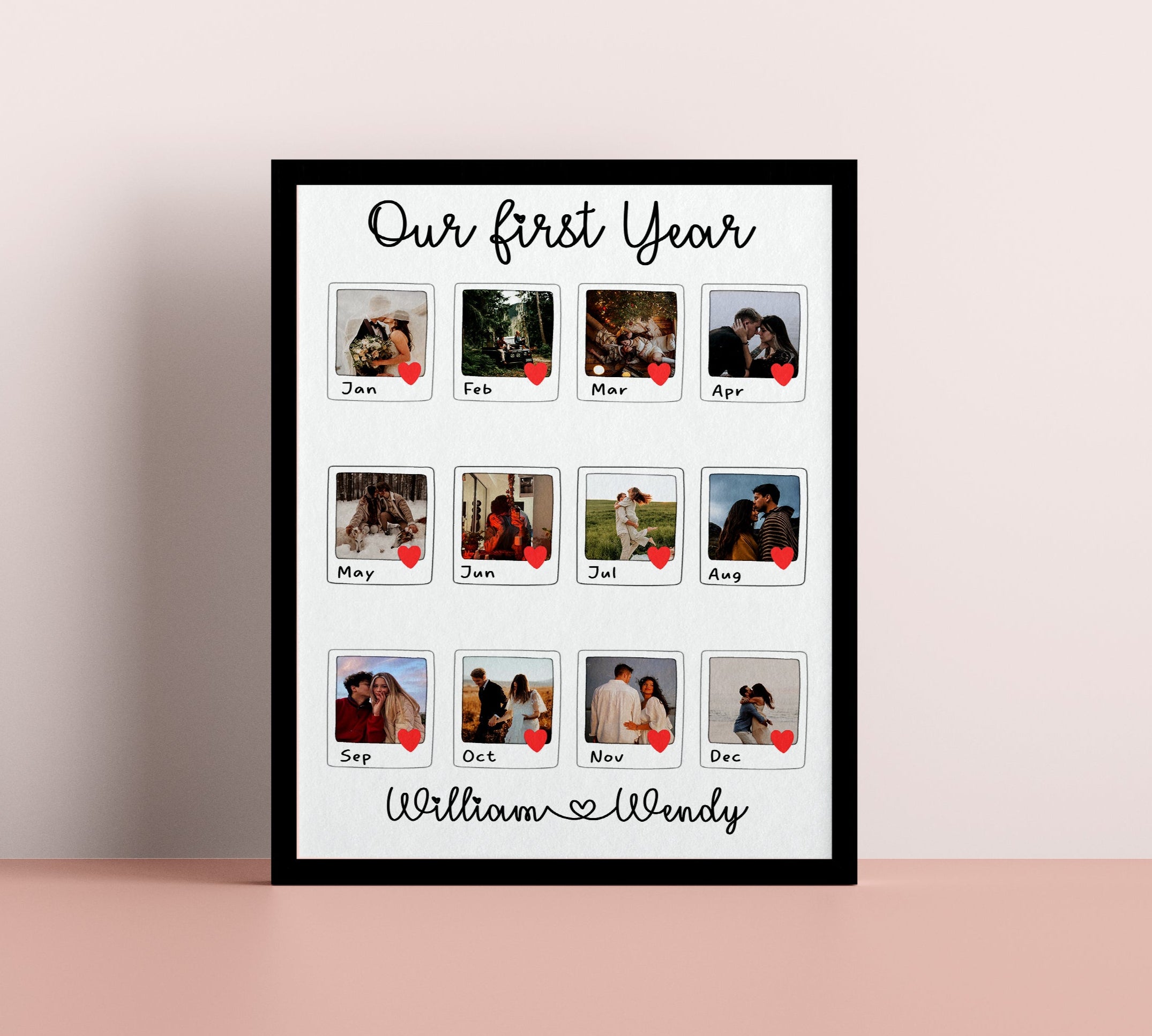 Personalized Anniversary Gift for Couple, Polaroid photo collage gift for couple,  Wedding Anniversary gift for couple