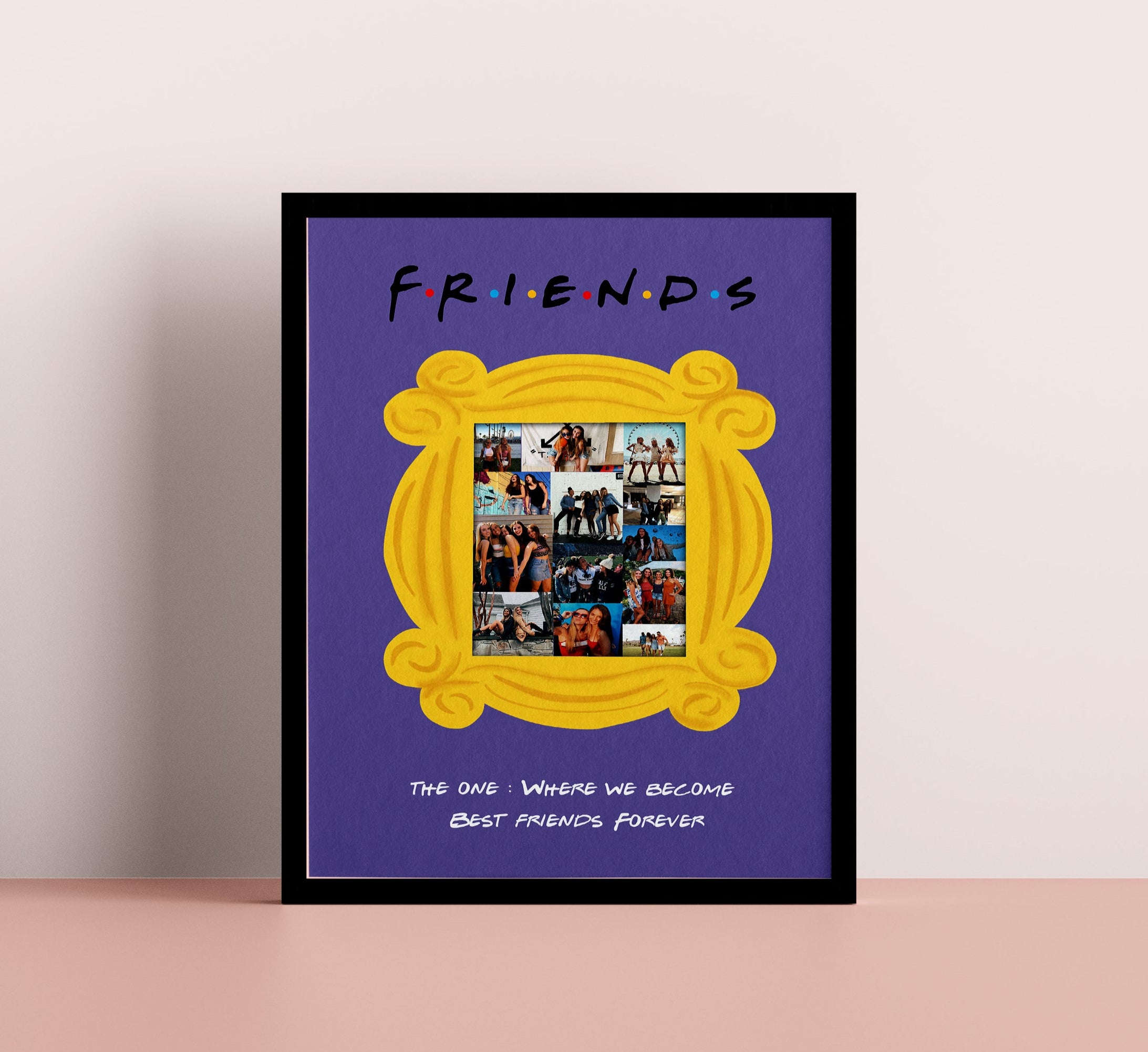 Friends theme personalized photo collage custom tv show gift unique memory wall art