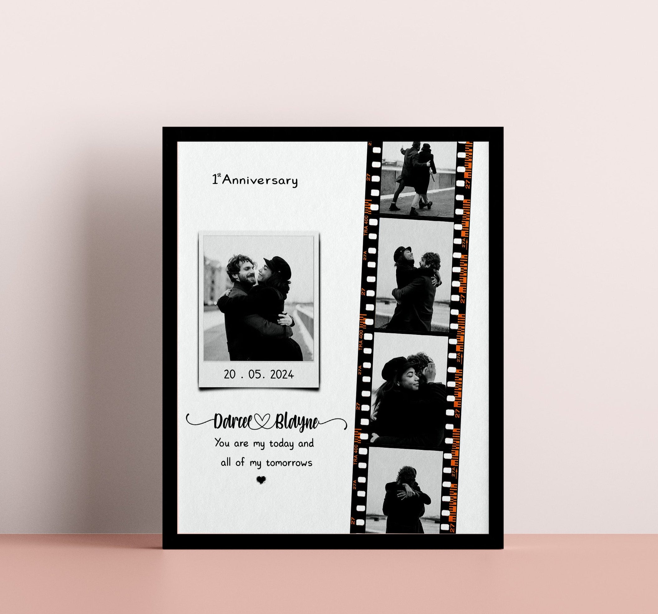First Anniversary Gift for Couple, Custom Polaroid Photo Collage Gift for Friends, Family