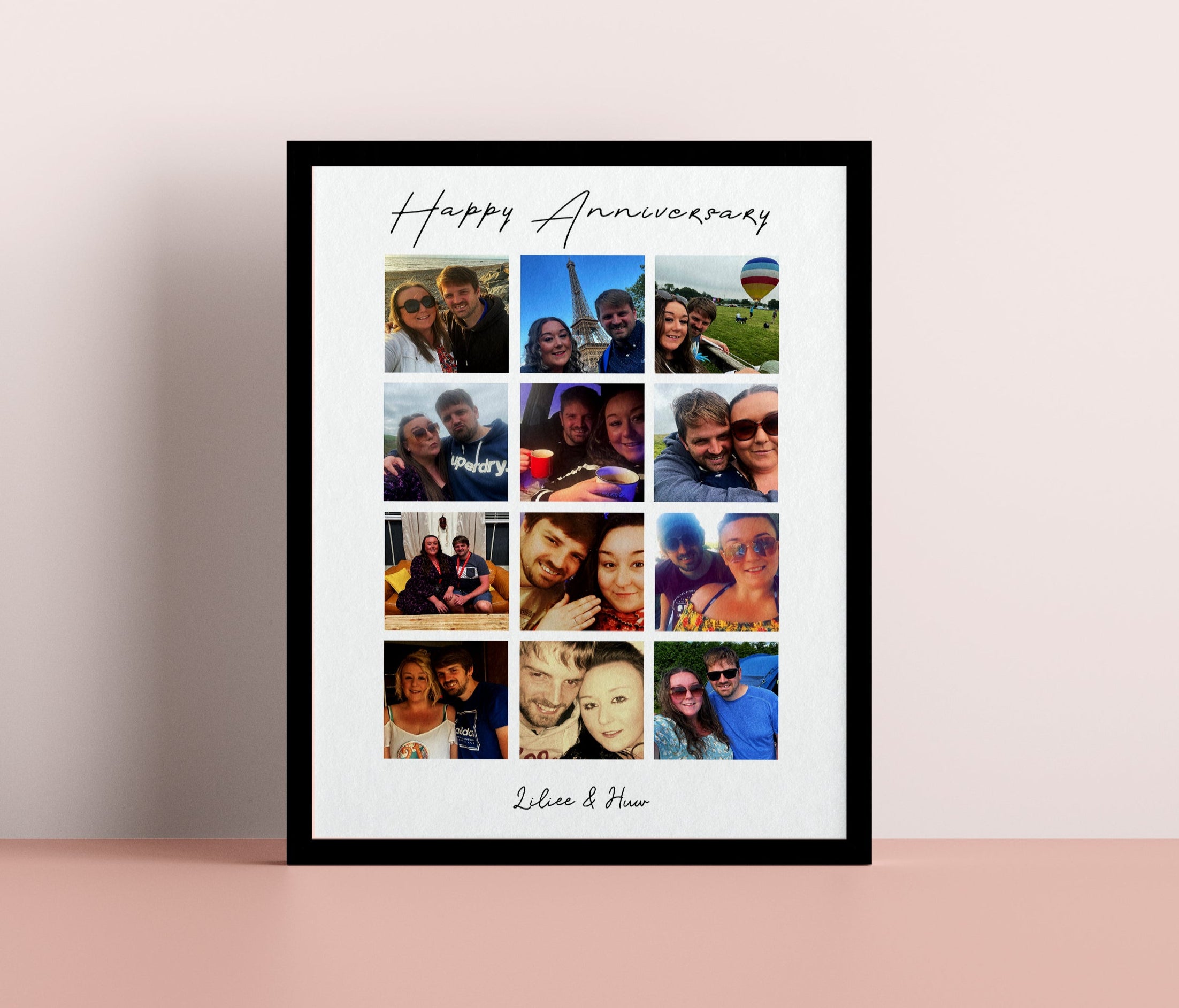 Personalize Anniversary Photo Collage Gift, Anniversary Gift for Couple, Number Photo Collage