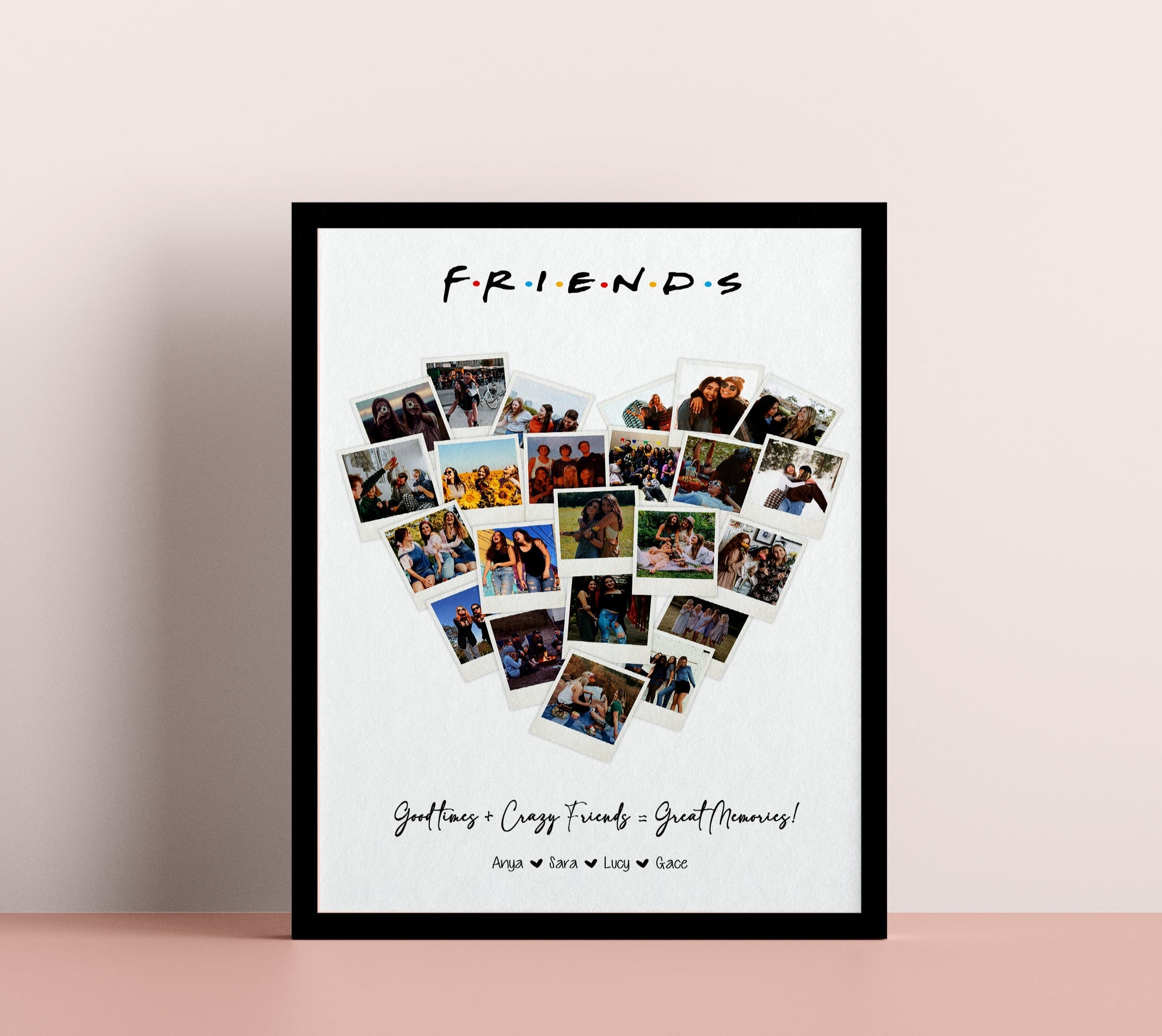 Best Friend Gifts, Best Friends Photo Collage, Personalized Best Friend Keepsake, Bestie Gift