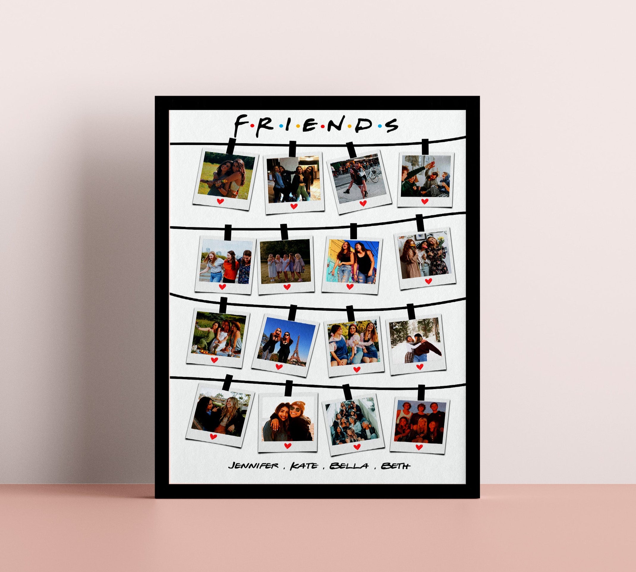 BFF Photo Collage, Personalize Bff Picture Collage, Custom Gift for Best Friend