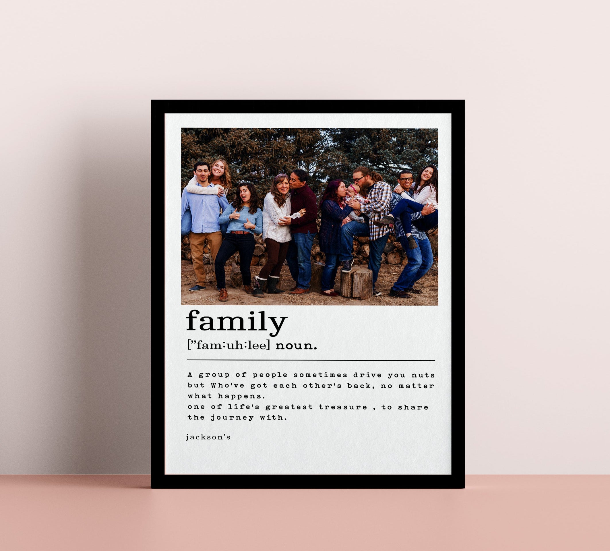 Family Photo Collage, Wikipedia Family Frame, Custom Family Poster, Personalized Wall Art, Family Definition Print, Gift for Family