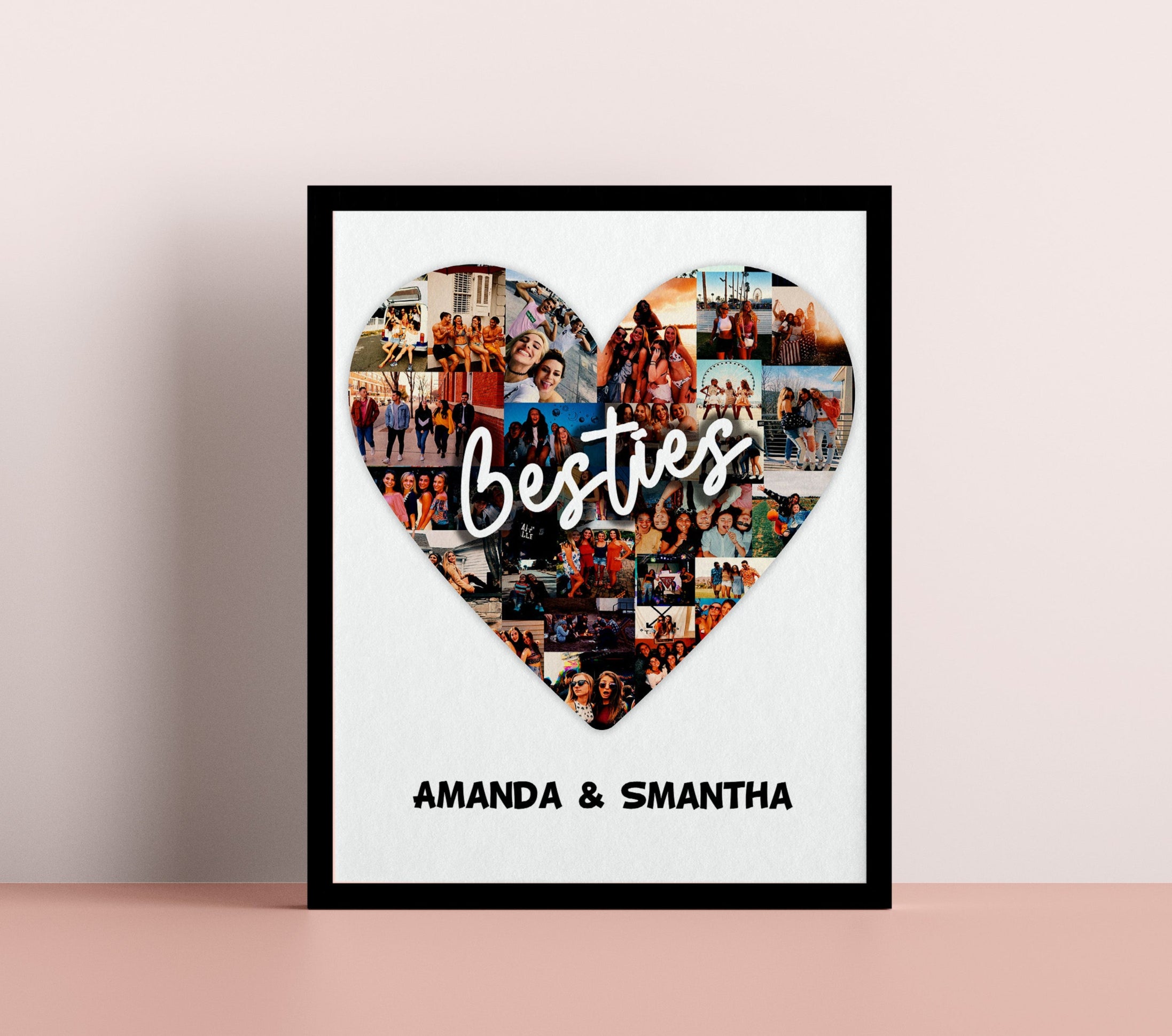 Best Friend Photo Collage, Personalized Bff Photo Collage, Bestie Custom Photo Collage