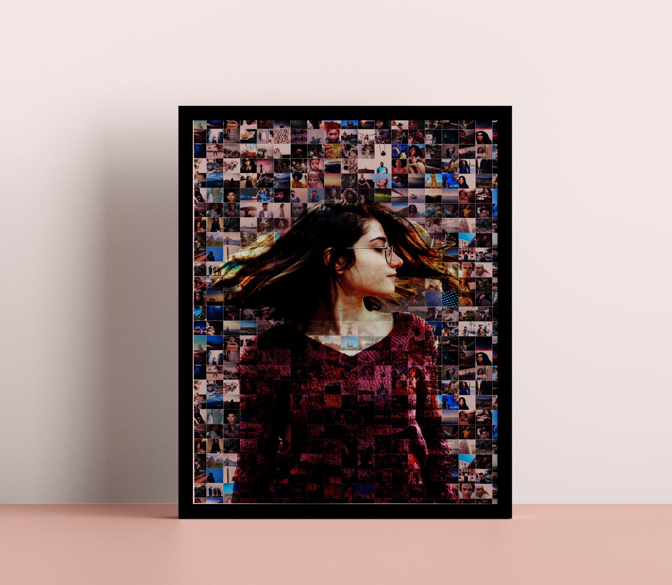 Custom bestfriend Gift photo mosaic, Unique Present for best friend, going away gift long, distance relation