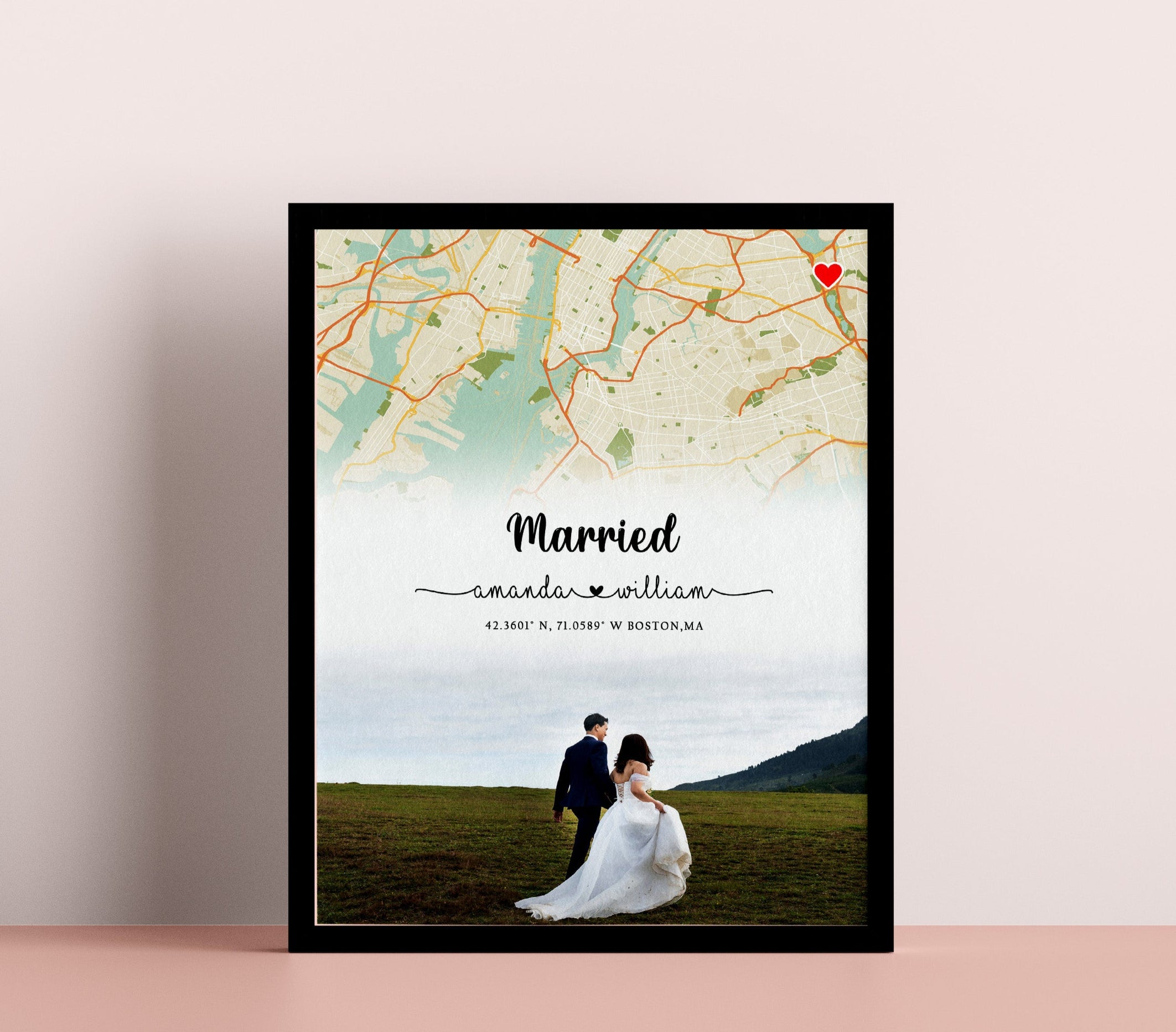 Location Art Print, Custom Location Map, Love Map Wall Art, First Date Map,Wedding Map Gift, Engagement Map