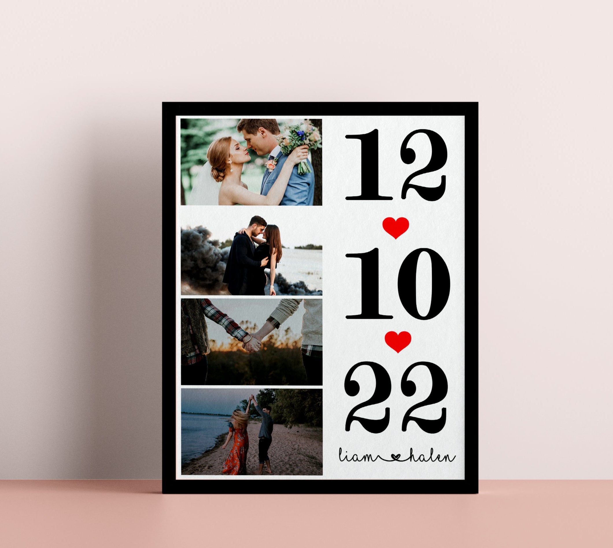 Personalized Anniversary Gift for Couple, First Anniversary Art
