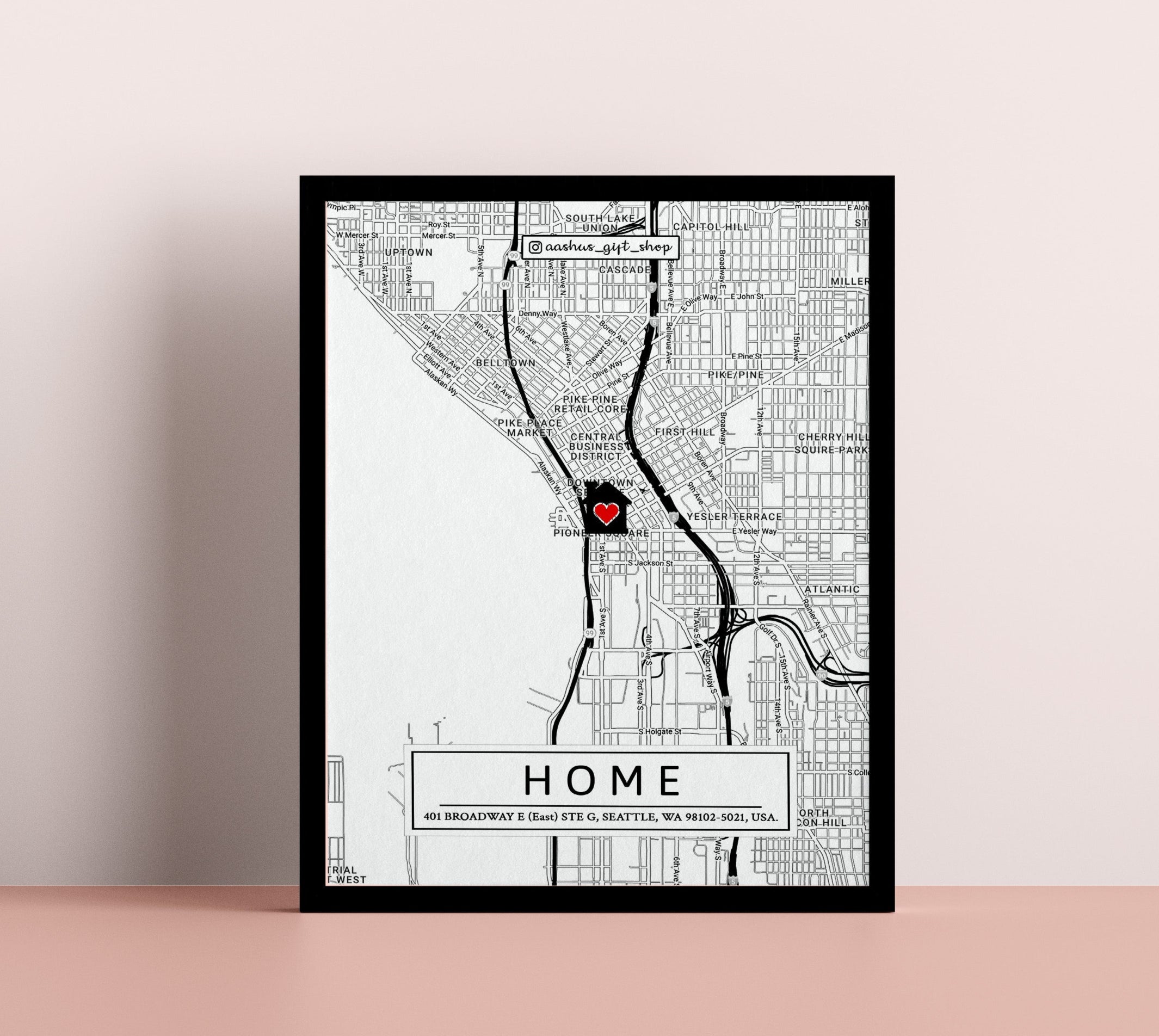 New Home gift, Housewarming Gift for couple, New House Map, First Home Gift idea, Our First Home