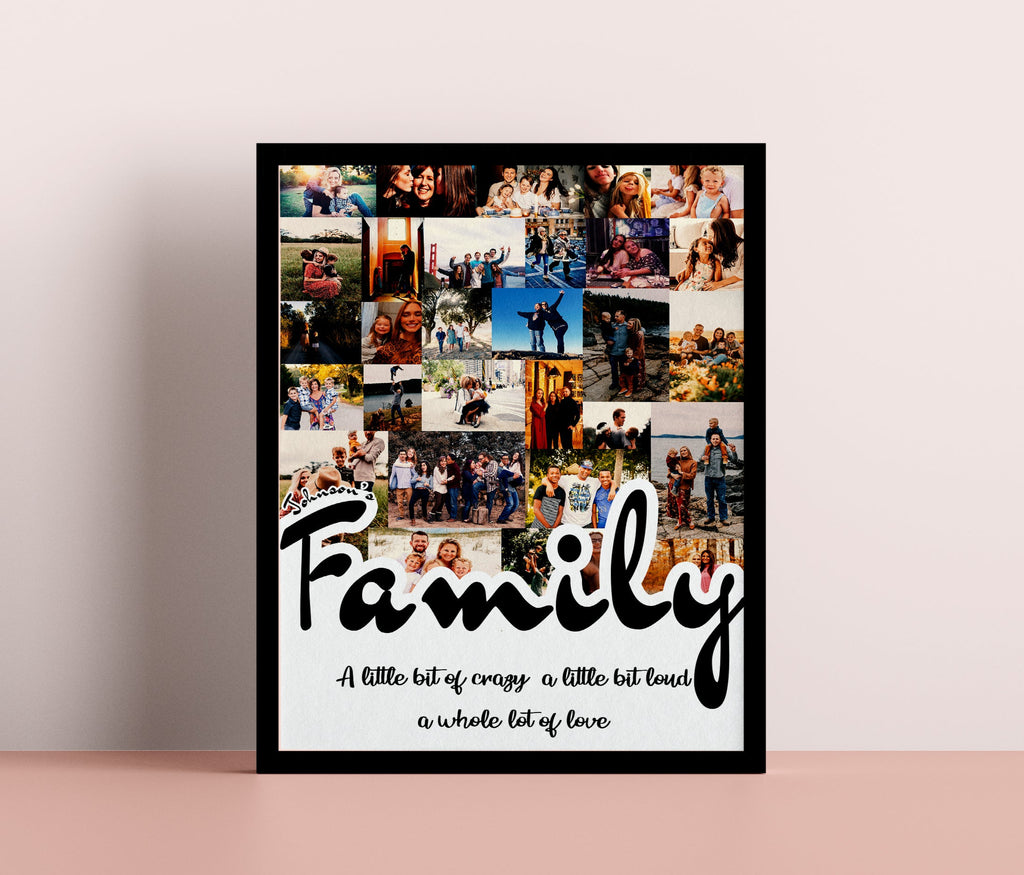 Christmas Gift For Family, Mom, Dad, Sister. Photo Collage Gift Idea for Holiday and New year