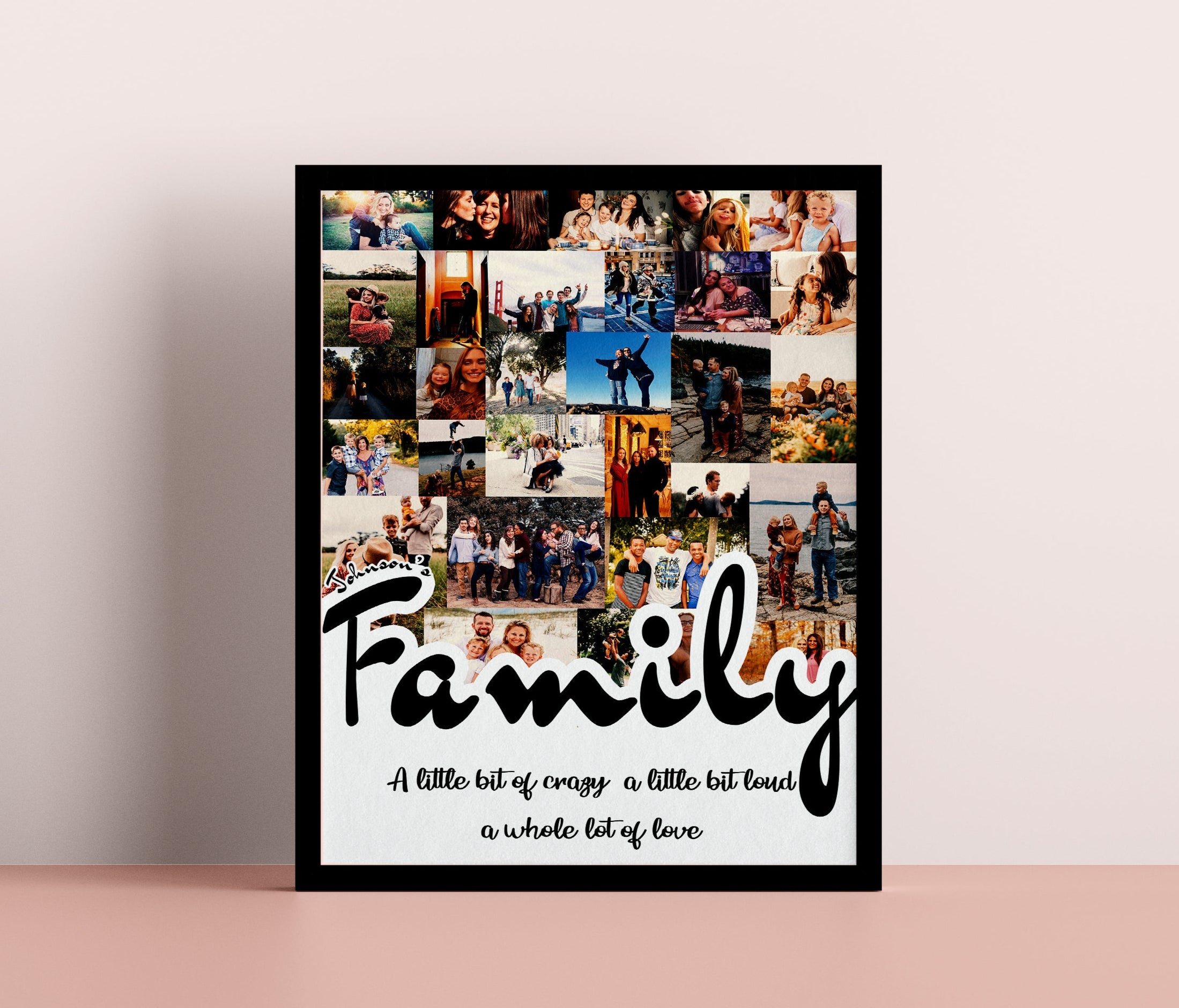 Christmas Gift For Family, Mom, Dad, Sister. Photo Collage Gift Idea for Holiday and New year