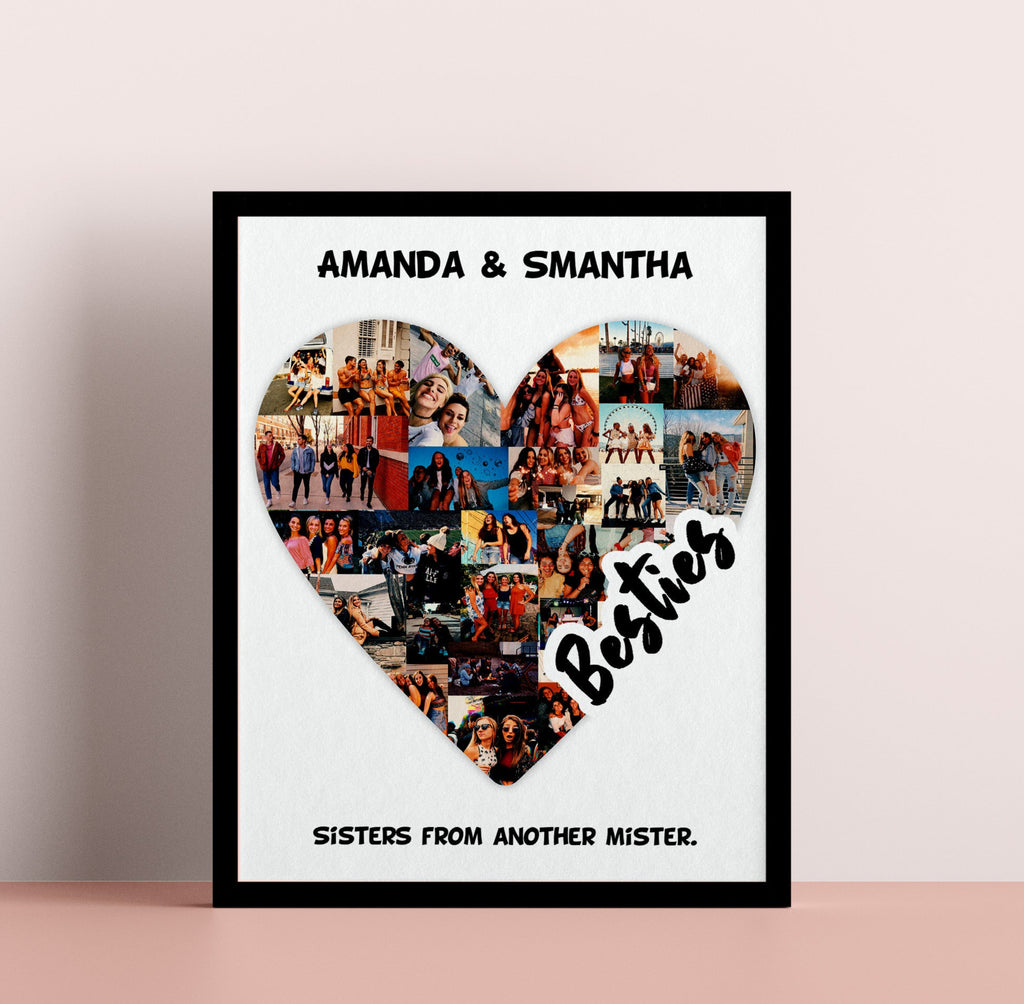 Best Friend Photo Collage, Personalized Bff Photo Collage, Best Friend Photo Gift, Bestie Custom Gift