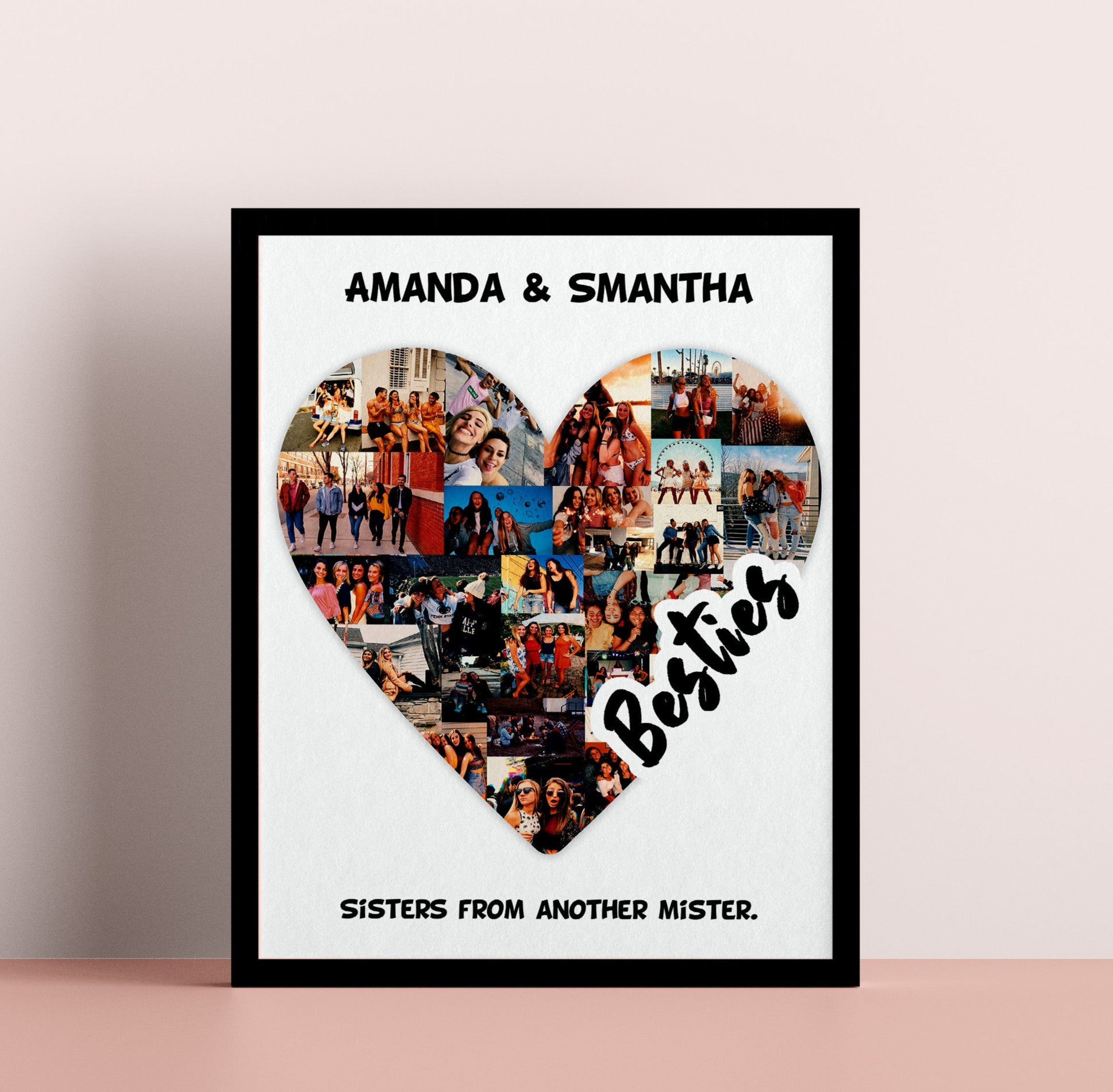 Best Friend Photo Collage, Personalized Bff Photo Collage, Best Friend Photo Gift, Bestie Custom Gift