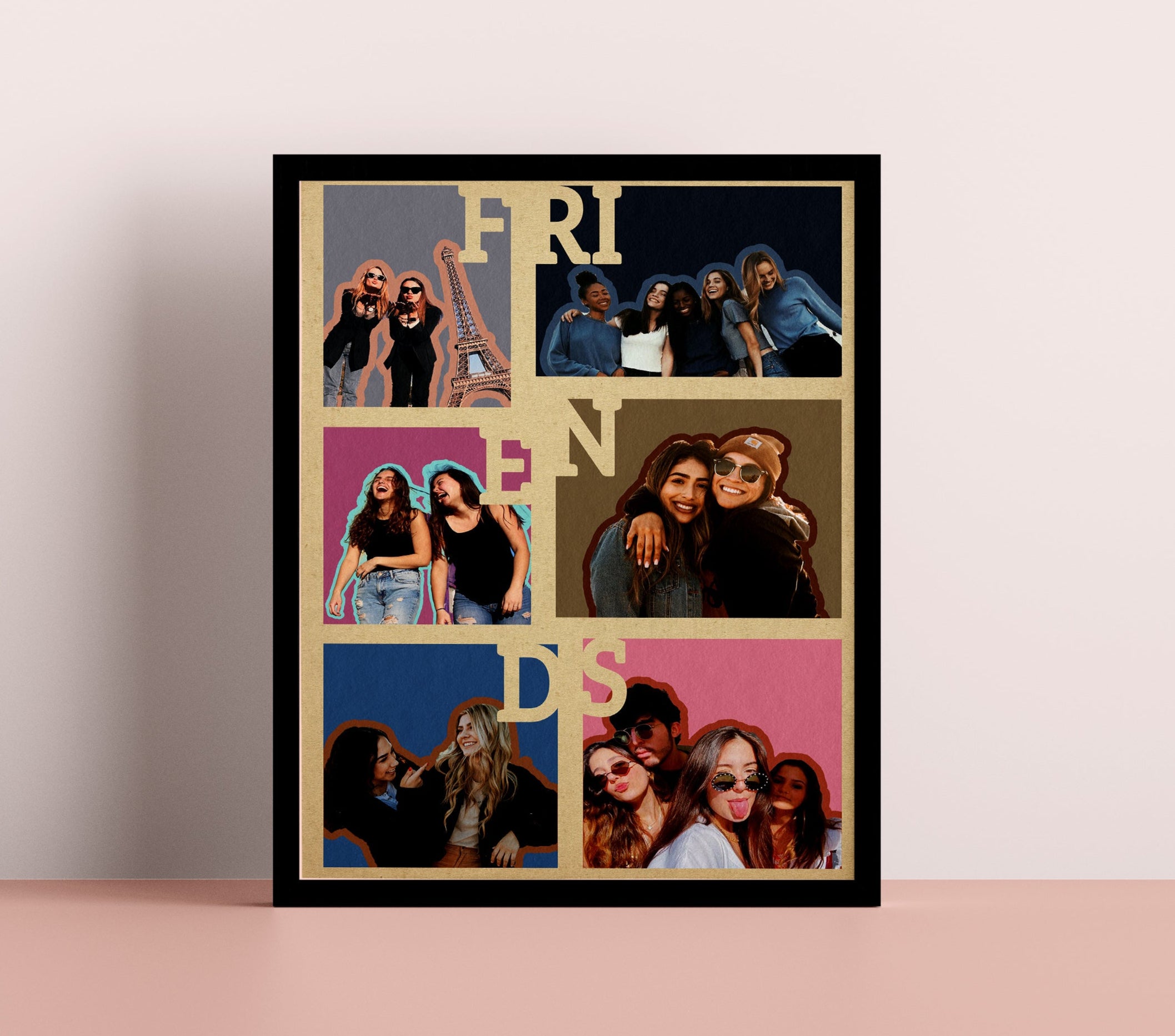 BFF Custom Best Friend Portrait, 6  Besties Christmas Friendship Present
