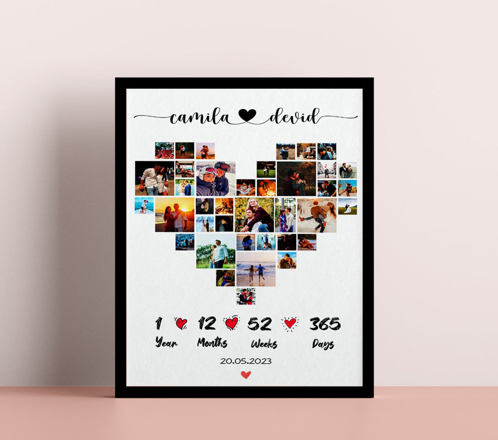 Personalized anniversary gift for couple, Polaroid photo collage gift for couple,  Wedding anniversary gift for couple
