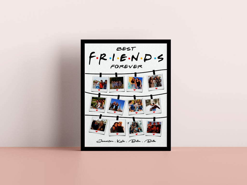 Friends photo collage, personalized gift, custom photo frame, best friend memories, birthday gift