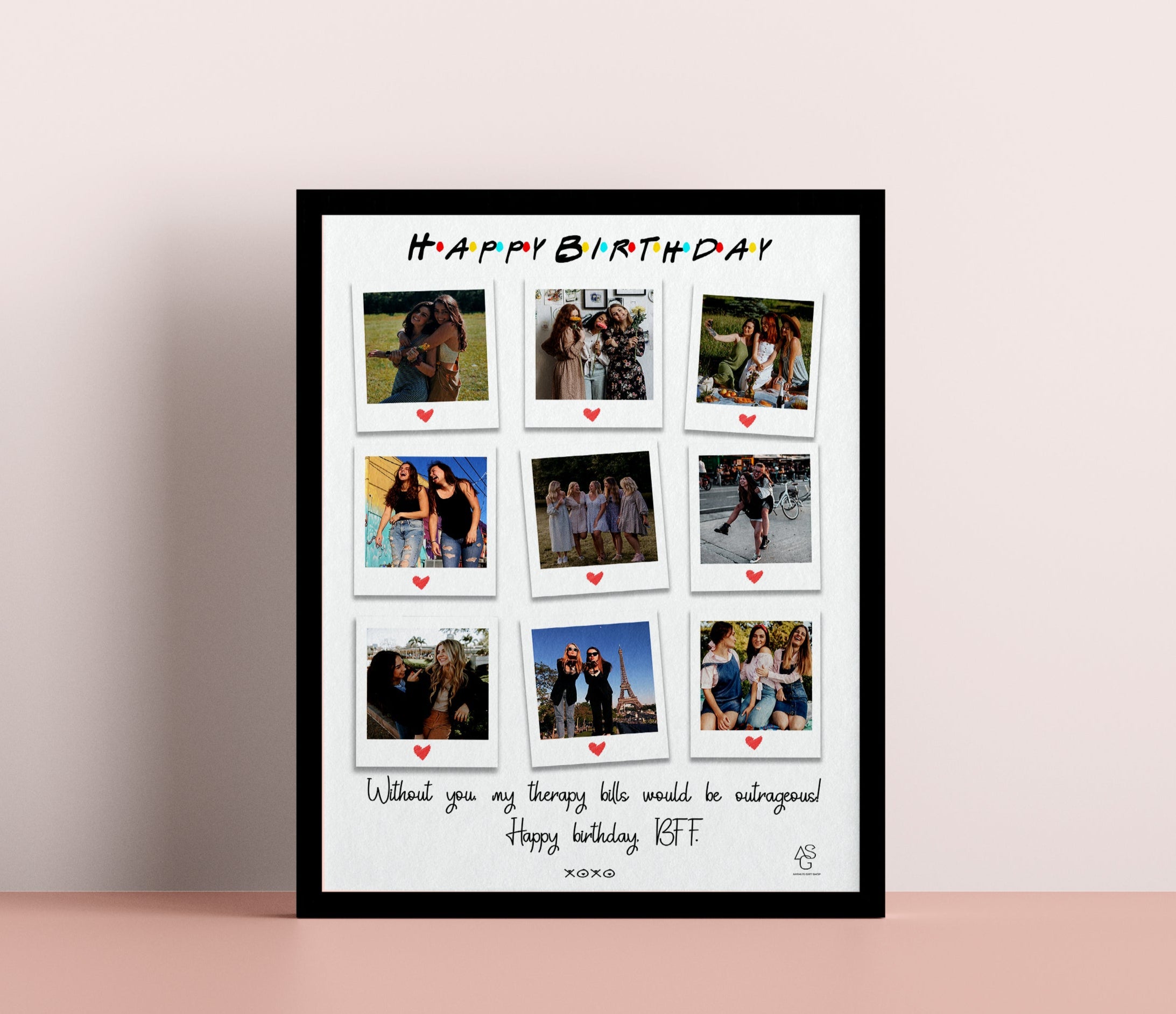 Personalized BFF Film Strip Collage, Best Friend Forever Gift, Best Friends Photo Collage