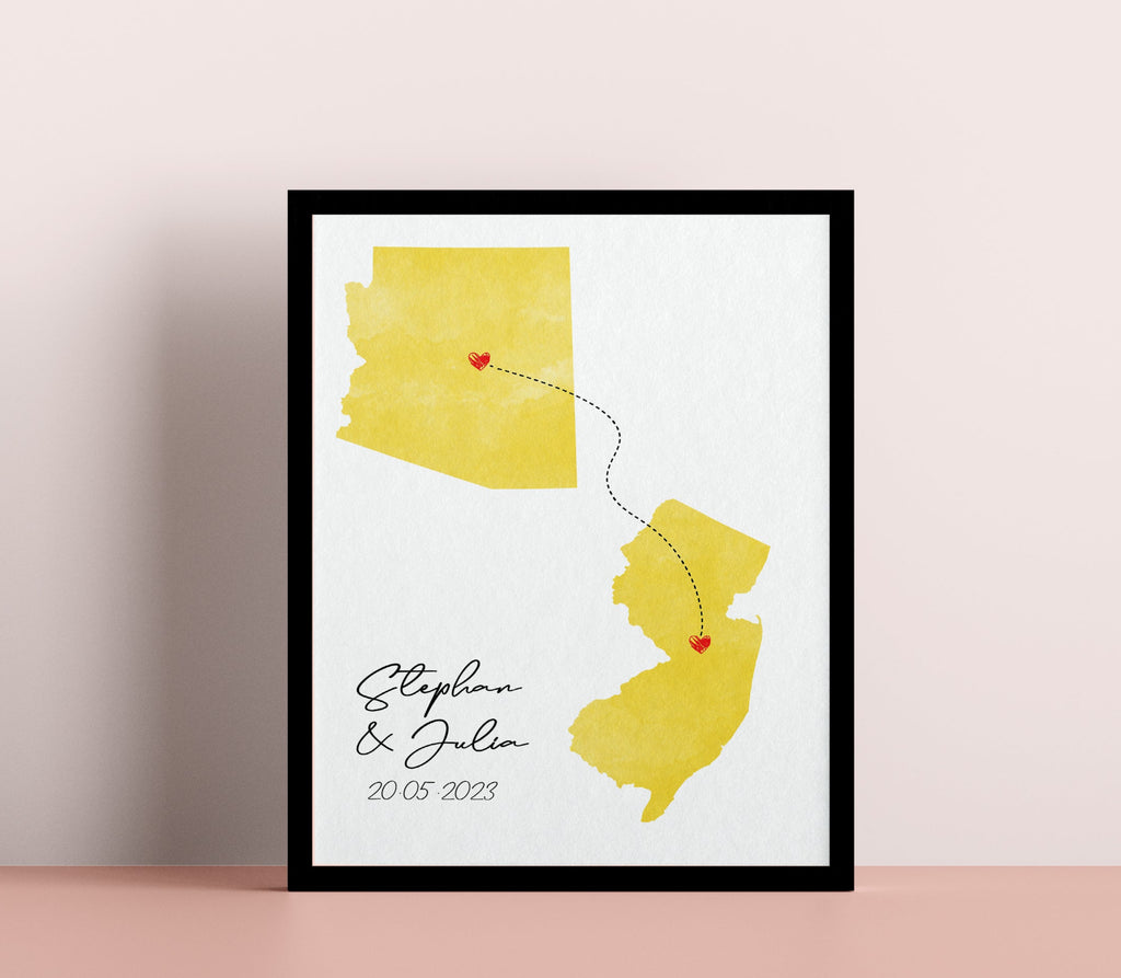 State To State Gift, Christmas Gift, Long Distance Gift Long Distance Friendship, Moving Gift