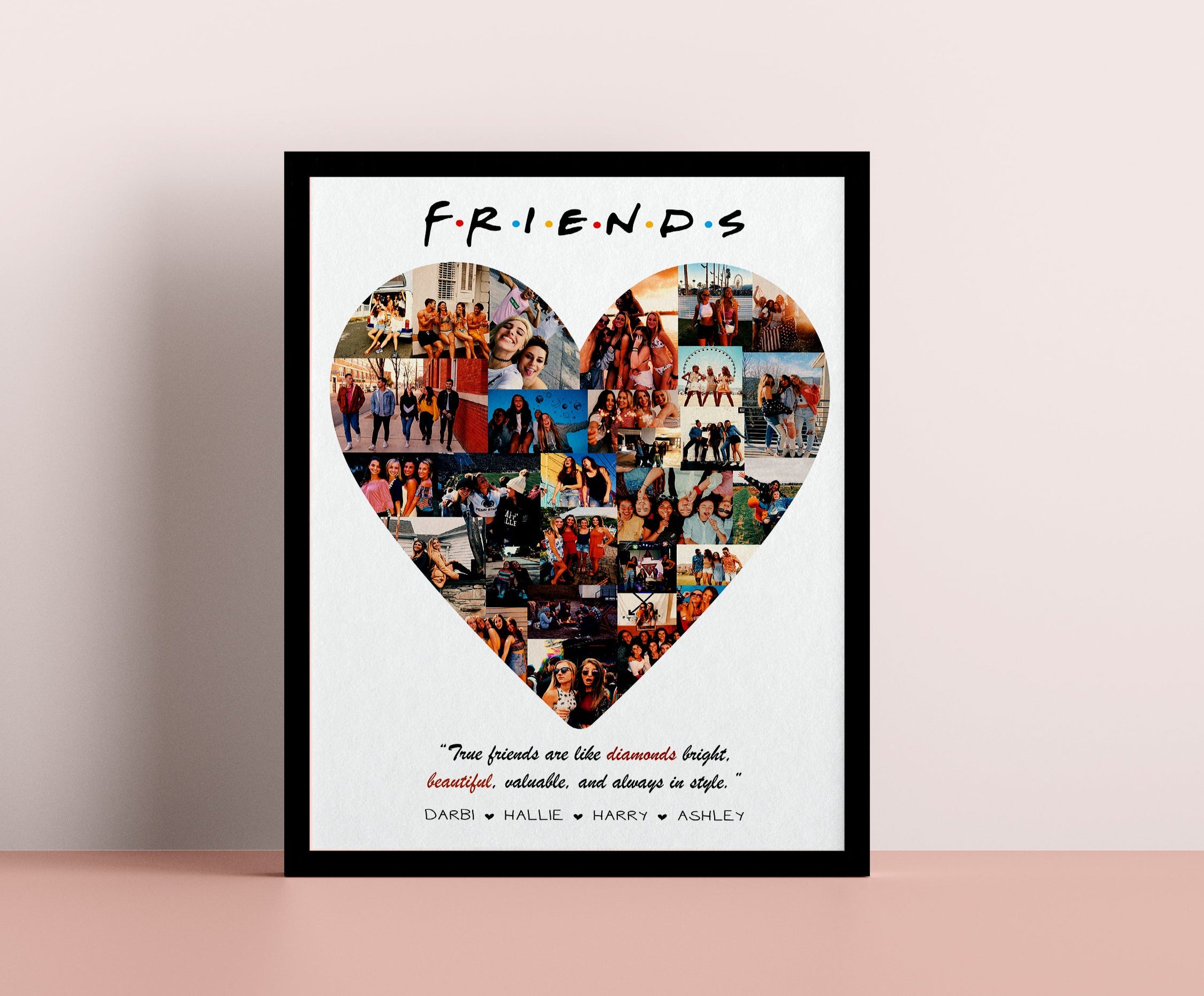 Best Friend Birthday Custom Gift, Personalised Birthday Present for Bestie, Best Friend Photo Print, Birthday Gift for Sister