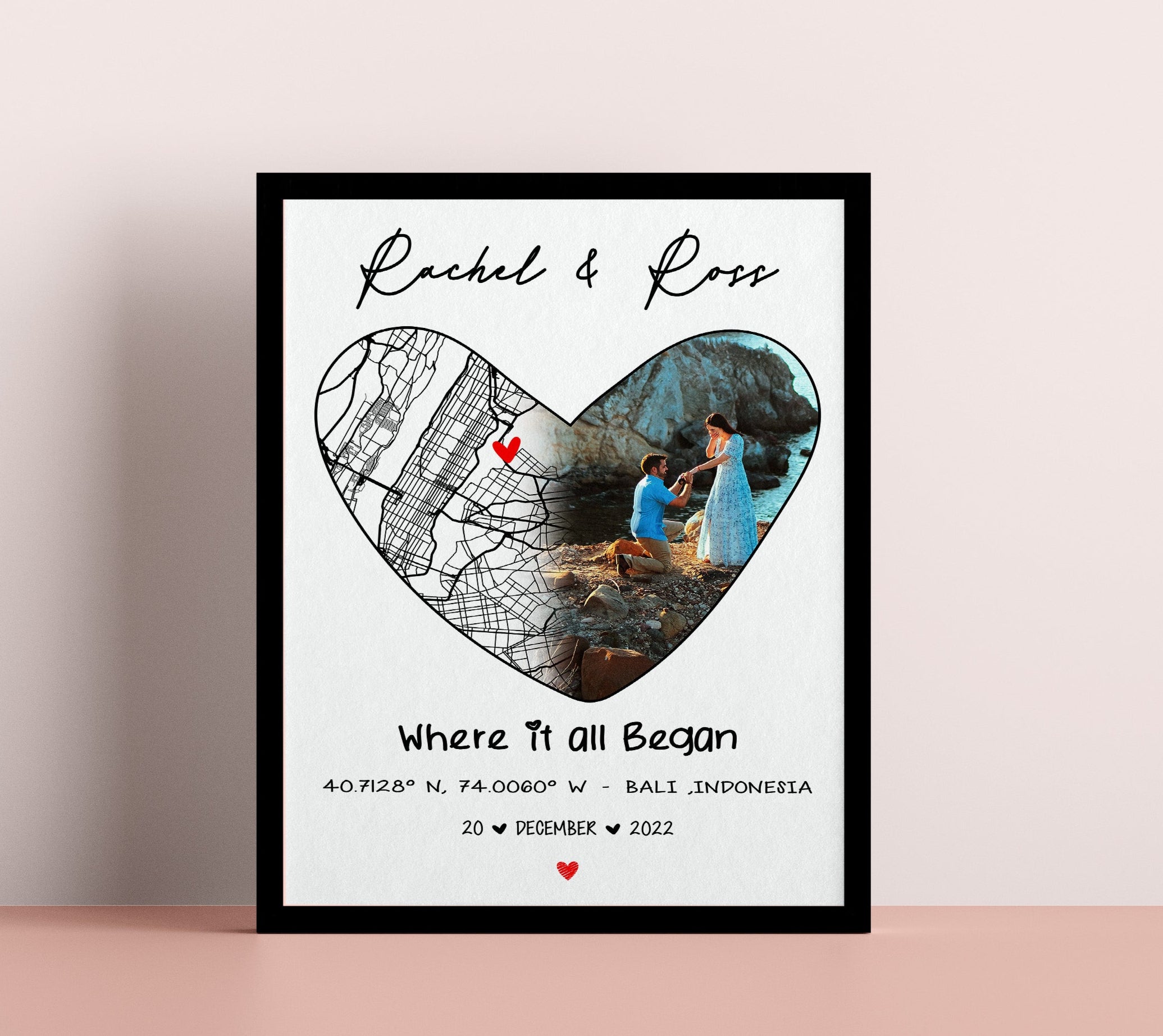 Anniversary Gifts, Where it all began, Where We Met Map, Custom Map Print