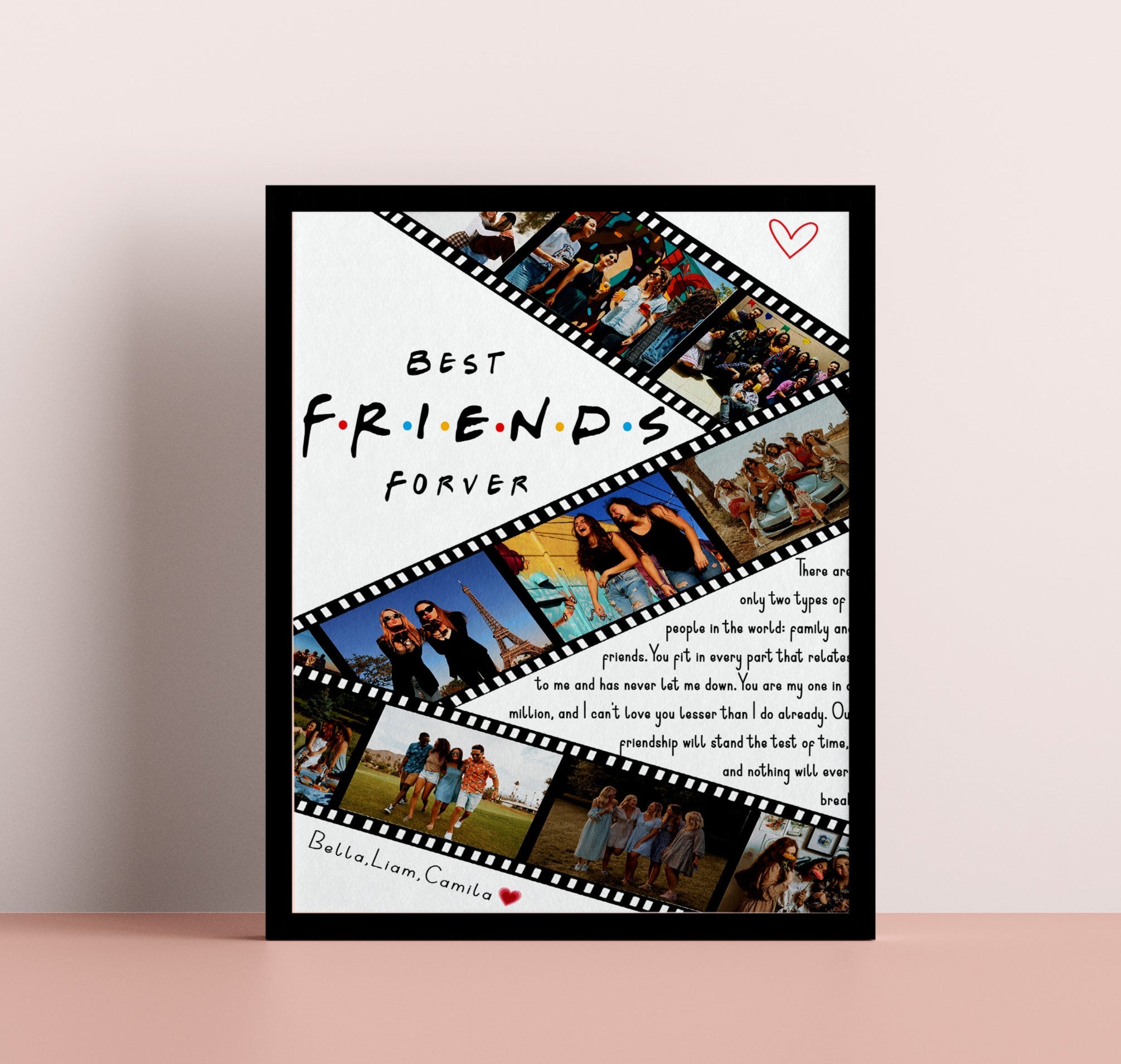 Best Friend Gifts, Best Friends Photo Collage, Personalized Best Friend Keepsake, Bestie Gift
