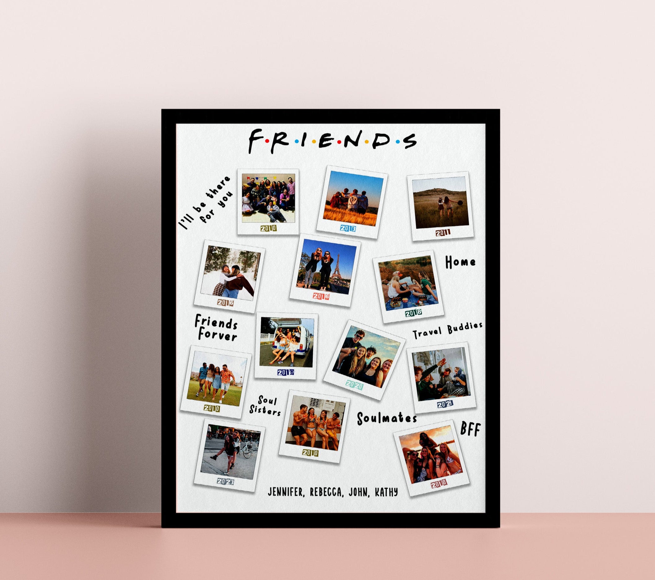 Best Friend Gifts, Best Friends Photo Collage, Personalized Best Friend Keepsake, Bestie Gift