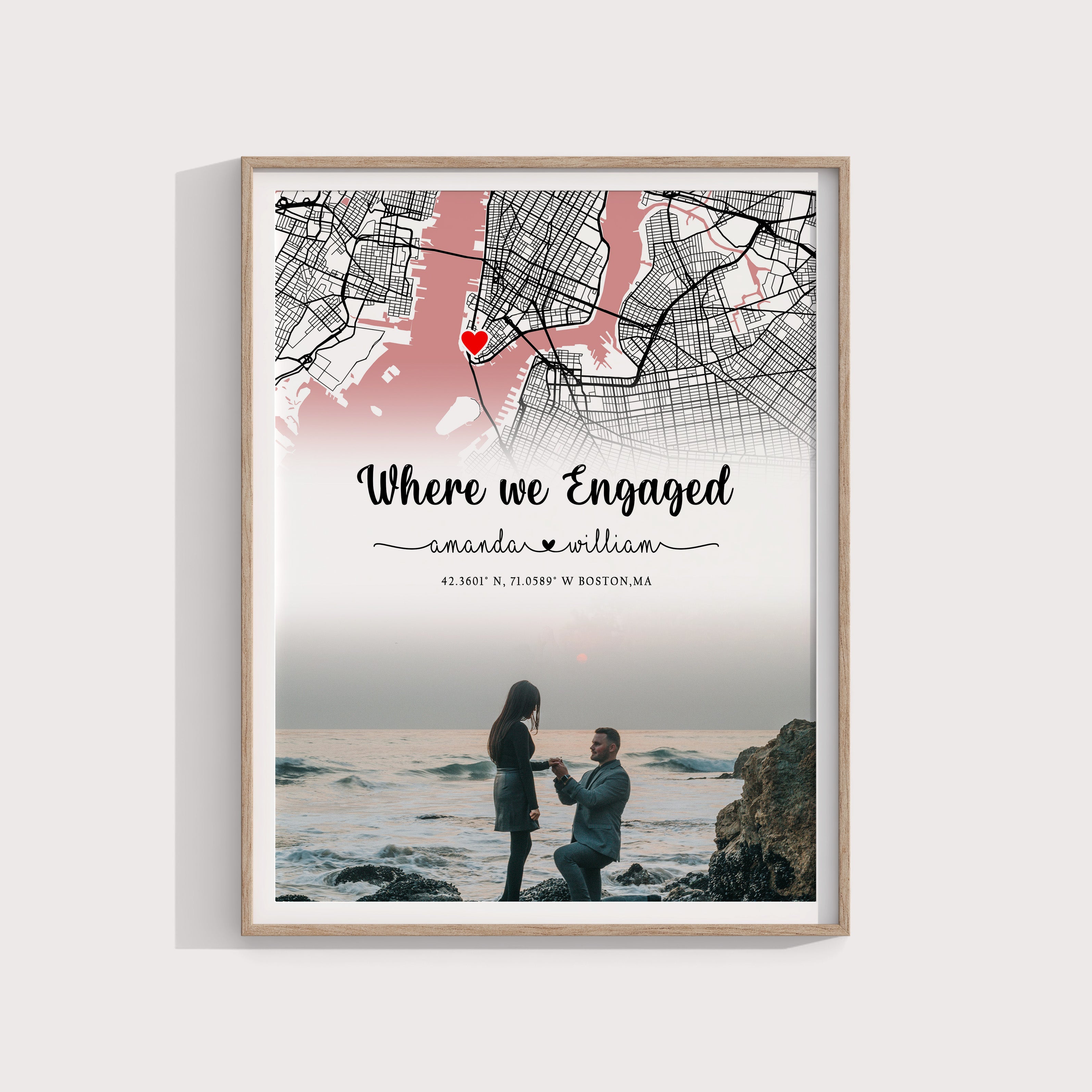 Where It All Began Map, Custom Map Art,Couple Map Gift,Love Story Map,Anniversary Gift