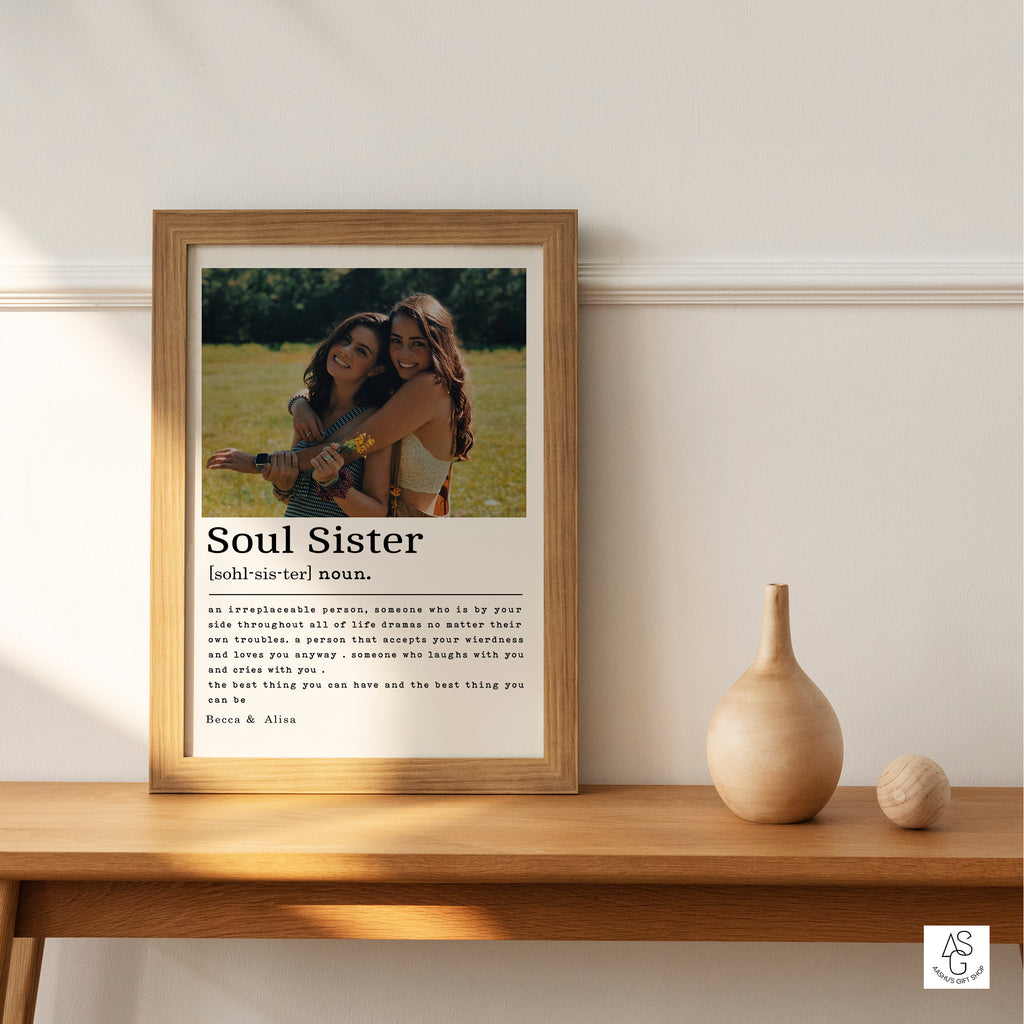 Soul Sister Definition, Best Friend Birthday Gift, Personalized Gift For BFF