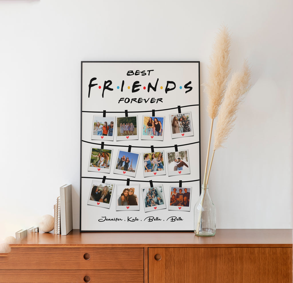 Friends photo collage, personalized gift, custom photo frame, best friend memories, birthday gift