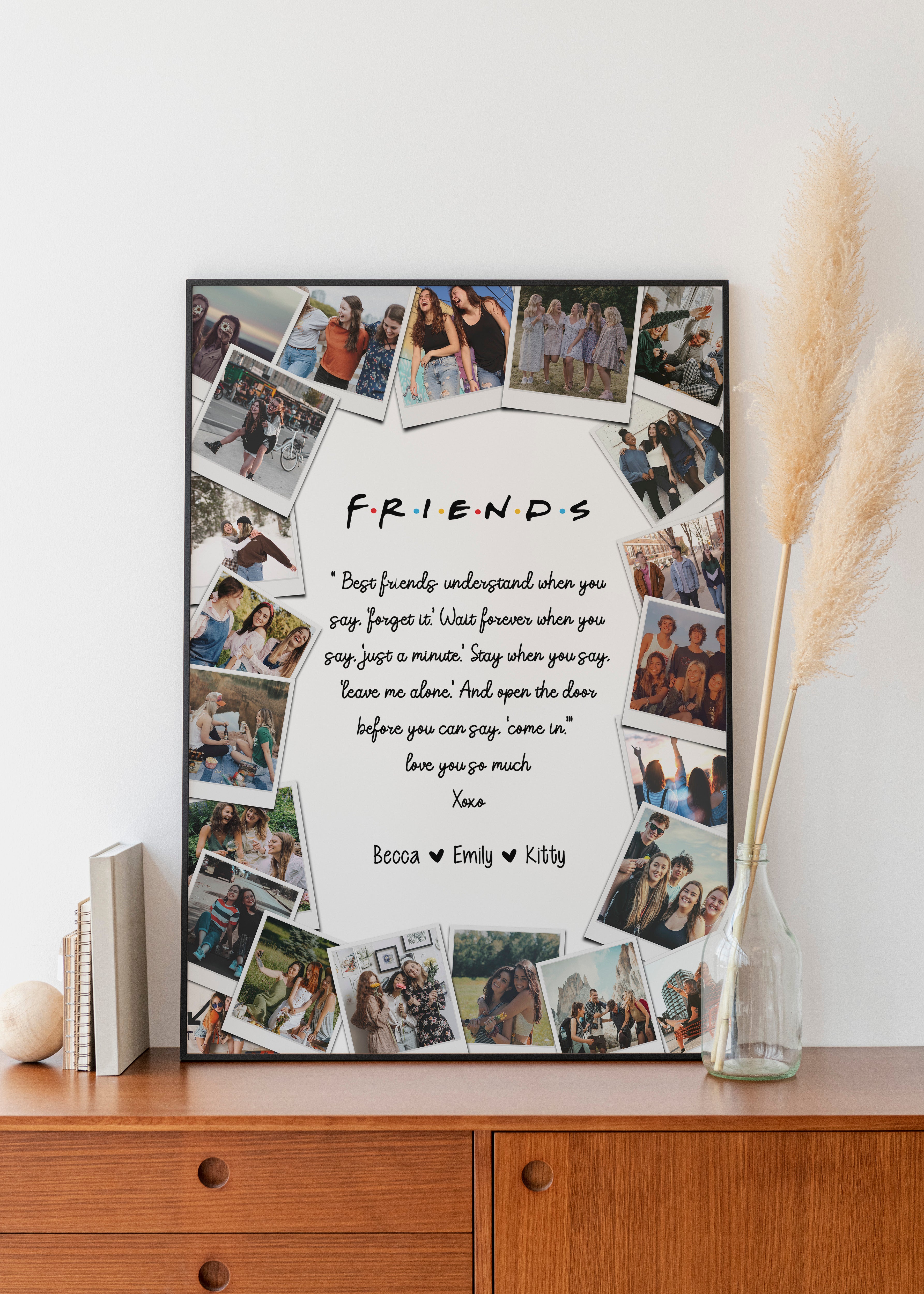 Best Friend Gifts, Best Friends Photo Collage, Personalized Best Friend Keepsake, Bestie Gift